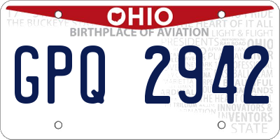 OH license plate GPQ2942