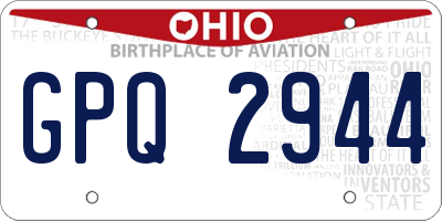 OH license plate GPQ2944