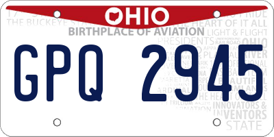 OH license plate GPQ2945