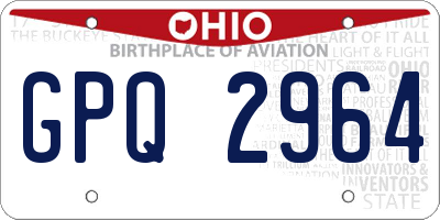 OH license plate GPQ2964