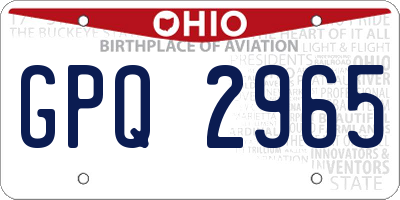 OH license plate GPQ2965