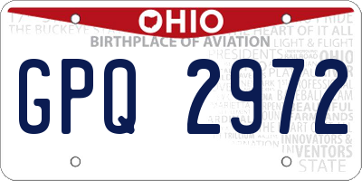 OH license plate GPQ2972
