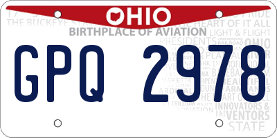 OH license plate GPQ2978