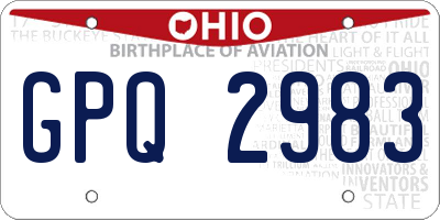 OH license plate GPQ2983