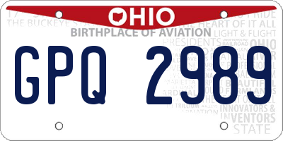 OH license plate GPQ2989