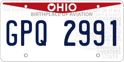OH license plate GPQ2991