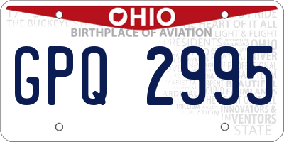 OH license plate GPQ2995