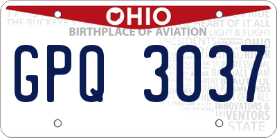 OH license plate GPQ3037