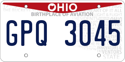 OH license plate GPQ3045