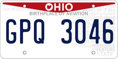 OH license plate GPQ3046