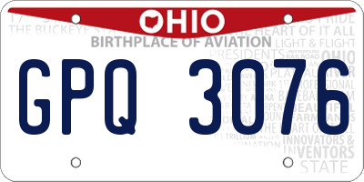 OH license plate GPQ3076