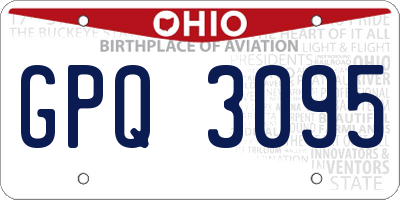 OH license plate GPQ3095