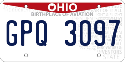 OH license plate GPQ3097