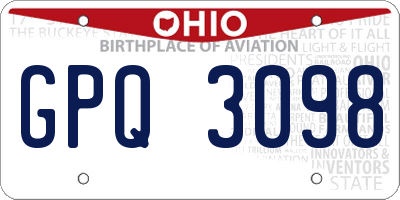 OH license plate GPQ3098