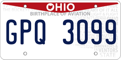 OH license plate GPQ3099
