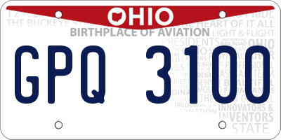 OH license plate GPQ3100