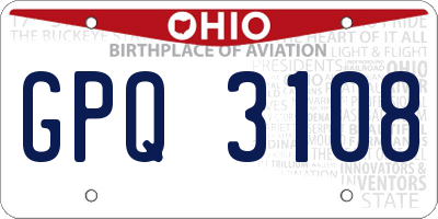 OH license plate GPQ3108