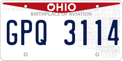 OH license plate GPQ3114