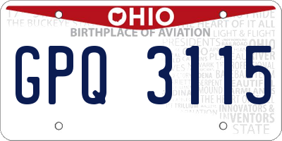 OH license plate GPQ3115