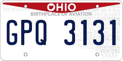 OH license plate GPQ3131