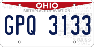 OH license plate GPQ3133