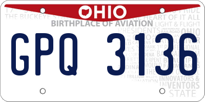 OH license plate GPQ3136