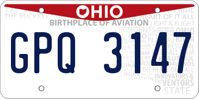 OH license plate GPQ3147
