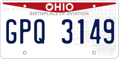 OH license plate GPQ3149