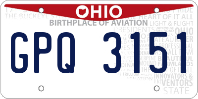 OH license plate GPQ3151