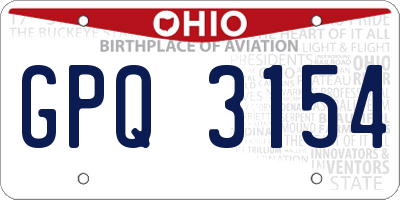 OH license plate GPQ3154