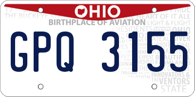 OH license plate GPQ3155