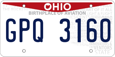 OH license plate GPQ3160