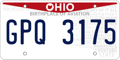 OH license plate GPQ3175