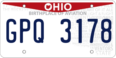 OH license plate GPQ3178