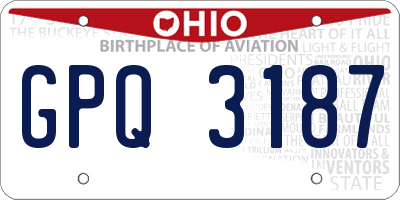 OH license plate GPQ3187