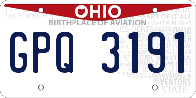 OH license plate GPQ3191
