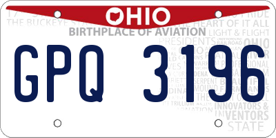 OH license plate GPQ3196
