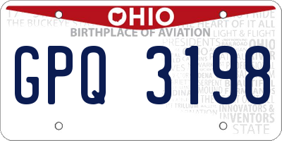 OH license plate GPQ3198