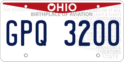OH license plate GPQ3200