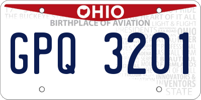 OH license plate GPQ3201