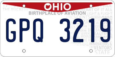 OH license plate GPQ3219