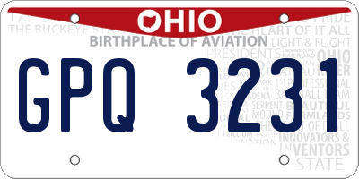 OH license plate GPQ3231