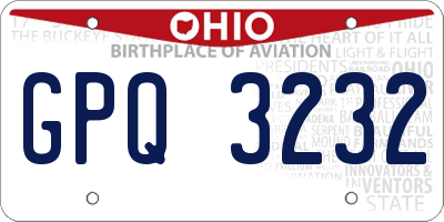 OH license plate GPQ3232