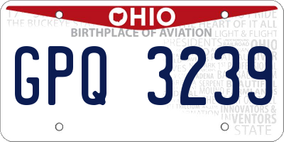 OH license plate GPQ3239