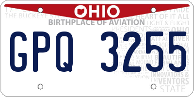 OH license plate GPQ3255