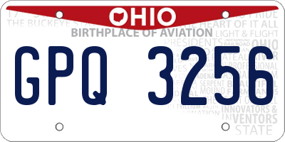 OH license plate GPQ3256
