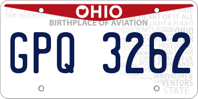 OH license plate GPQ3262