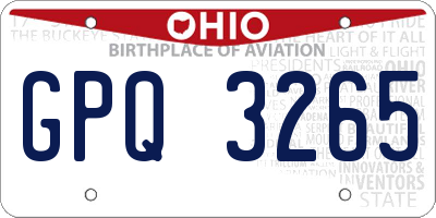OH license plate GPQ3265