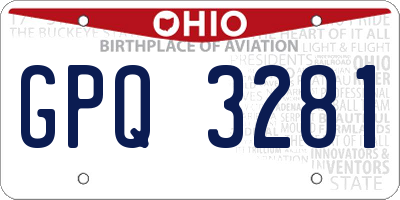 OH license plate GPQ3281