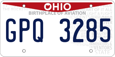 OH license plate GPQ3285